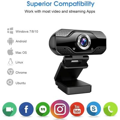 1080P HD Streaming USB Webcam with Microphone