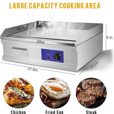 3000W 21.6″ Electric Countertop Flat Top Griddle Grill