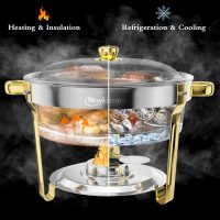 Chafing Dishes for Buffet 4 Pack, 6QT Round Chafing Dishes for Buffet - Image 4