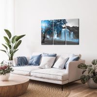 Biuteawal 3 Piece Black White Blue Tree Canvas Wall Art (Copy) - Image 4