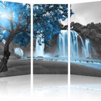 Biuteawal 3 Piece Black White Blue Tree Canvas Wall Art (Copy) - Image 5