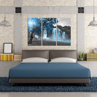Biuteawal 3 Piece Black White Blue Tree Canvas Wall Art (Copy) - Image 3